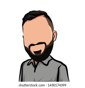 illustration of portrait, big head avatar.