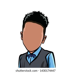 illustration of portrait, big head avatar.