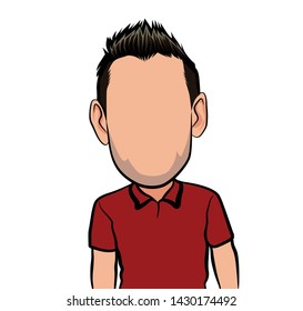 illustration of portrait, big head avatar.