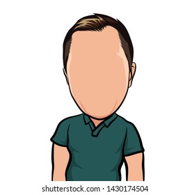 illustration of portrait, big head avatar.