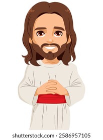 Illustration portrait of Jesus Christ. Happy Easter design element for holiday celebration