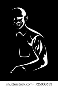 the illustration - the portrait of man in black.