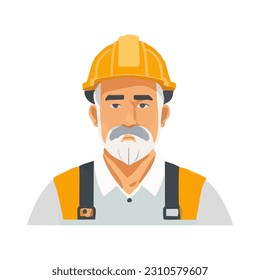 Illustration of portrait of a man wearing construction helmet or industrial helmet . Happy Father's day.