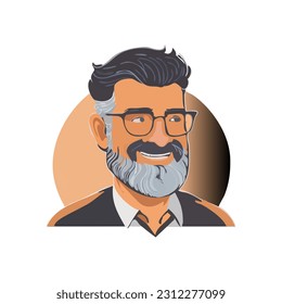 Illustration of portrait of smiling man. Happy Father's day.