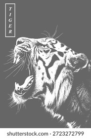 Illustration Porträt Stil Vektor Design mit "Jäger's fang" Thema geeignet für Plakate oder Waren-und Kleidung Designs