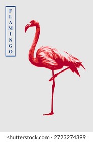 Diseño de Vector de estilo de retrato de ilustración con tema de "flamenco dulce" adecuado para carteles o diseños de Mercancía y ropa