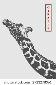 Ilustração retrato estilo design vetorial com o tema "amor paz girafa" adequado para cartazes ou produtos e roupas desenhos