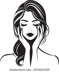 An illustration portrait of a woman silhouette vector