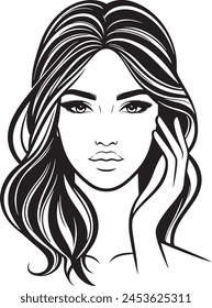 An illustration portrait of a woman silhouette vector