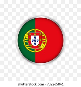 illustration of portugal flag with isolated transparent background