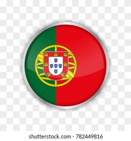 illustration of portugal flag with isolated transparent background