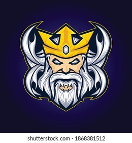 Illustration of poseidon cartoon vector flat design