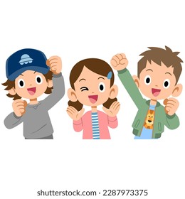 Illustration of positive and energetic children