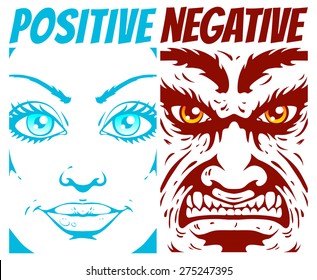 Illustration of a positive and negative