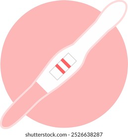 Ilustração de um teste de gravidez positivo. O conceito de planejamento da gravidez. Um teste com duas faixas. Vetor