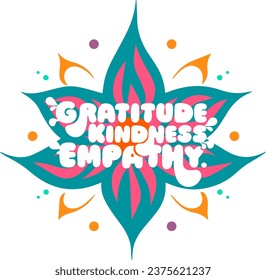 illustration of positive words and quotes in design art, positive thinking