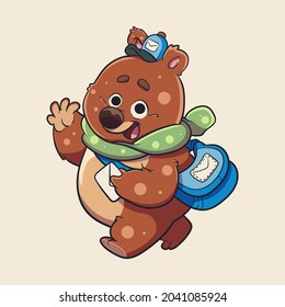 ILLUSTRATION OF POST BEAR FOR CHARACTER, STICKER, T-SHIRT ILLUSTRATION