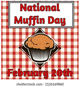  illustration Postcard 20 February national muffin day
