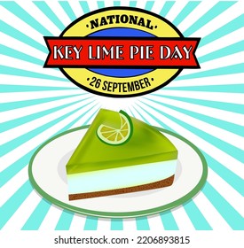 Illustration postcard for the holiday National Day key lime pie