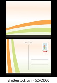 illustration of postcard with indian national flag pattern
