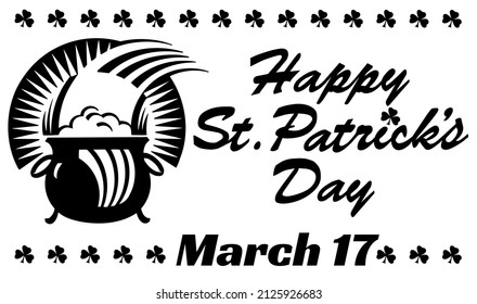  Illustration postcard March 17 Happy St. Patrick's Day