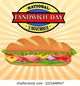 Illustration postcard for National Sandwich Day