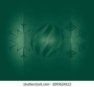 Illustration einer Postkarte mit neuen Jahreselementen auf grünem Hintergrund. Weihnachtskarte. Vektorgrafik, eps10.