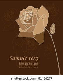  Illustration postcards depicting roses and text. Vector.