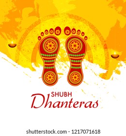 Illustration Poster Or Banner For Dhanteras Diwali Festival.