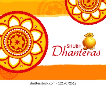 Illustration Poster Or Banner For Dhanteras Diwali Festival.