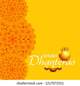 Illustration Poster Or Banner For Dhanteras Diwali Festival.
