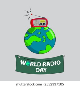 illustration poster to commemorate world radio day