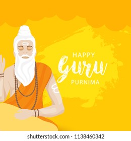 Illustration or poster for the Day of honoring celebrating guru purnima.