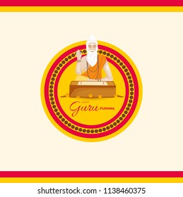 Illustration or poster for the Day of honoring celebrating guru purnima.