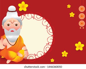 Illustration of Poster for the Day of Honoring Celebration Guru Purnima.