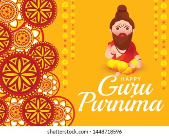 
Illustration of Poster for the Day of Honoring Celebration Guru Purnima.