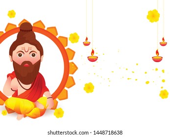 
Illustration of Poster for the Day of Honoring Celebration Guru Purnima.