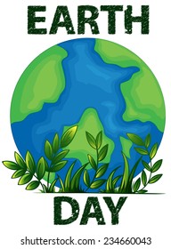 Illustration of a poster of an Earth Day