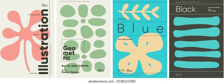 Illustrationsplakat mit fetten, organischen Formen im minimalistischen Brutalist-Stil. Perfekt für Festivalbanner, Kunstausstellungen und moderne Mediencover.