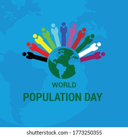 Illustration, Poster, vector, Or banner Of World Population day.