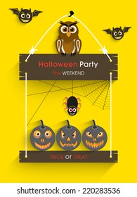 illustration of poster,banner or invitation of Halloween.