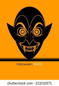 Illustration Of A Poster,banner And Invitation Of Halloween With Dracula Face.