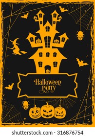 illustration of poster,banner or invitation of Halloween party.