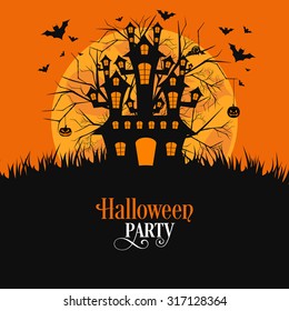 illustration of poster,banner or invitation of Halloween party.