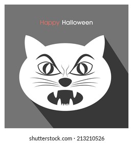 illustration of a poster,banner and invitation of Halloween with scary cat.