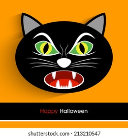 illustration of a poster,banner and invitation of Halloween with scary cat.