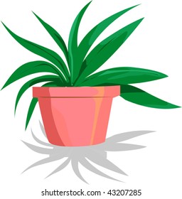 Illustration of pot with plant	