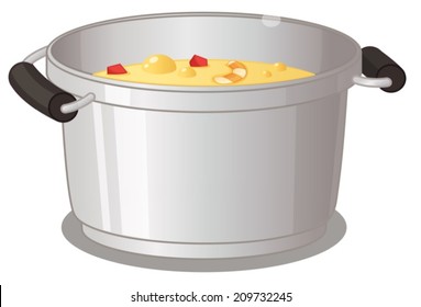 Illustration of a pot of soup