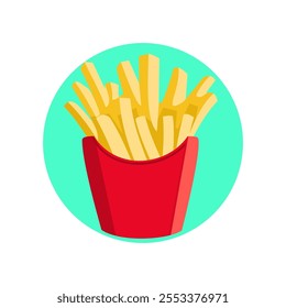 illustration of potato fries in the box