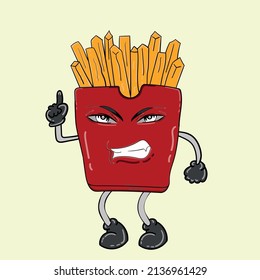 the illustration of the potato mascot with full of expression is suitable for the mascot of the retailer and the packaging